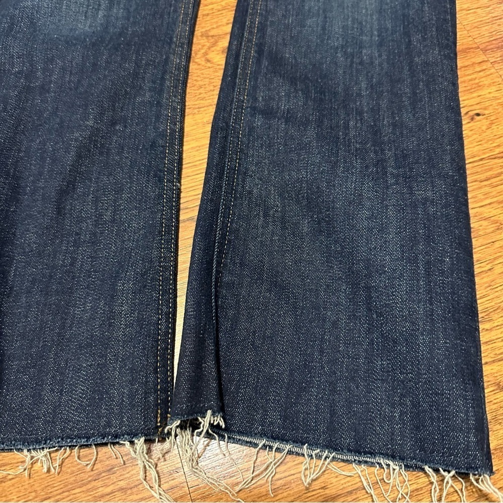 J. Crew dark Blue Straight Leg Jeans Timeless Style bootcut size 25 raw hem - Picture 3 of 10